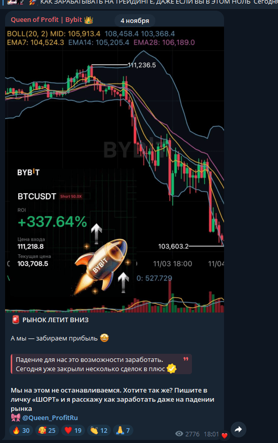 Отчеты о прибыли на канале